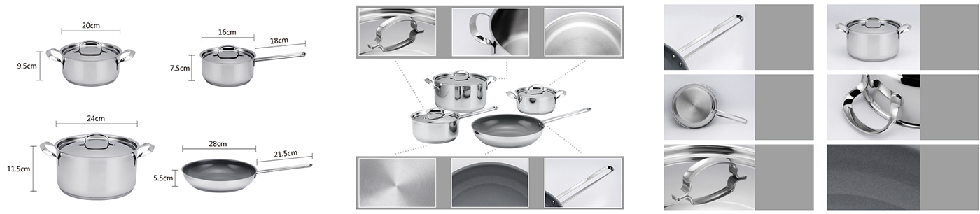 Stainless Steel 5-Piece Set Chef's-Classic-Stainless-Cookware
