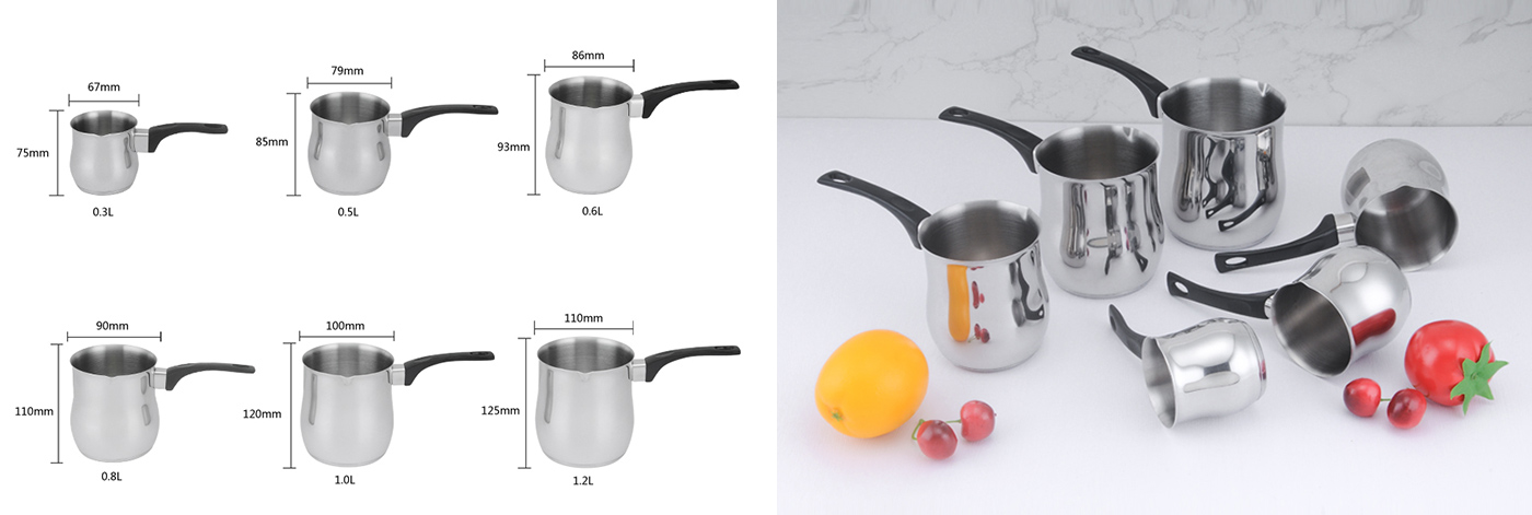 Turkish Coffee Pot, Frothing Jug, Induction Coffee warmer, Bakelite handle(0.3/0.5/0.8/1.0/1.2L)