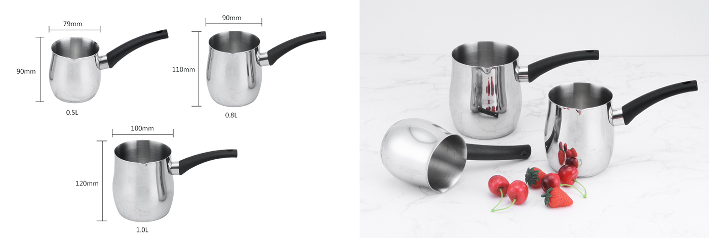 New Design Coffee Pot, Chocolate and Butter Melting Pot, Induction Coffee warmer, Bakelite handle(0.5/0.8/1.0L)