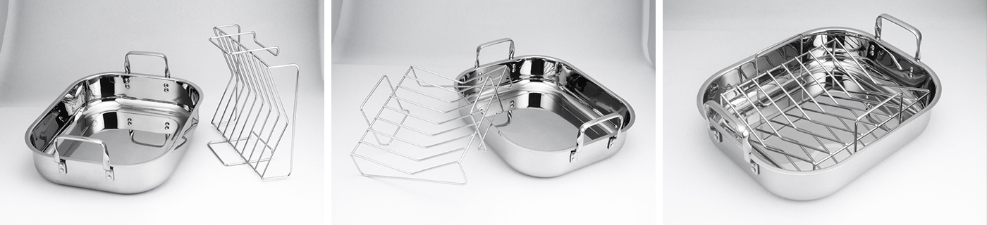 Stainless Steel Roaster with SS Rack Cookware