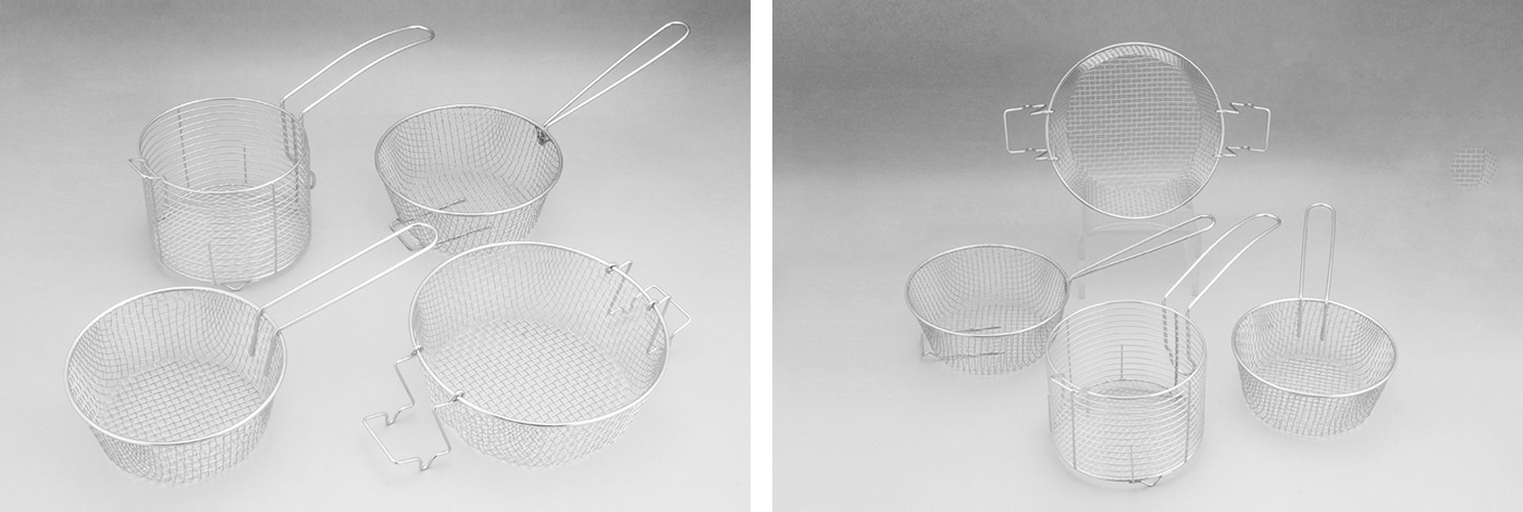 Stainless steel fryer basket details