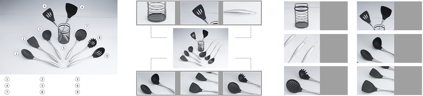 Silicon Kitchen Tools Set with Stainless Steel Handle