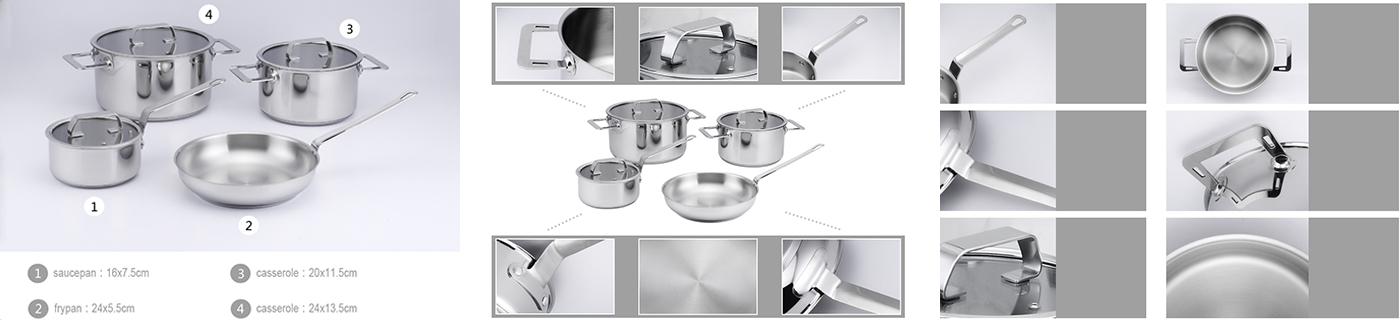 Stainless Steel Dishwasher Oven Safe Professional Cookware Set