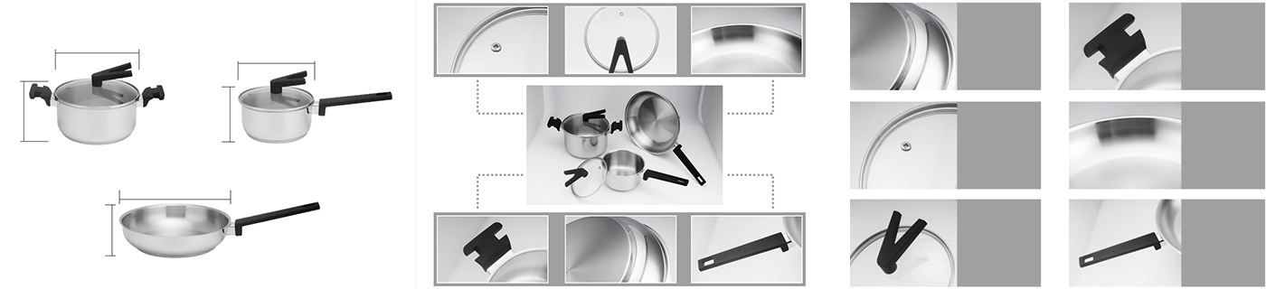 Stainless Steel Cookware Set for Stand Lid