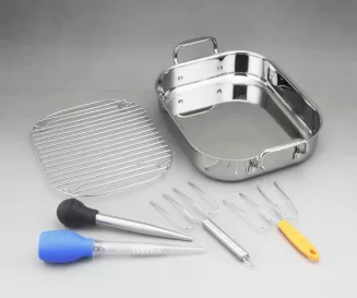 Stainless Steel Roaster Tray with BBQ Tools