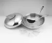 Stainless Steel Wok wth lid, steamer and frying rack